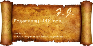 Fogarassy János névjegykártya