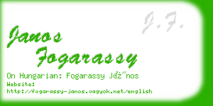 janos fogarassy business card